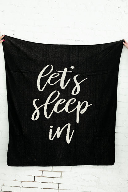 Let's Sleep In Recycled Cotton Throw Blanket | Made in USA