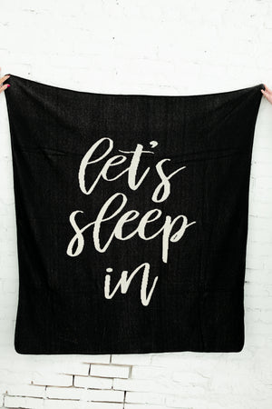 
                  
                    Load image into Gallery viewer, Made in the USA | Recycled Cotton Blend  Let&amp;#39;s Sleep In Throw Blanket
                  
                