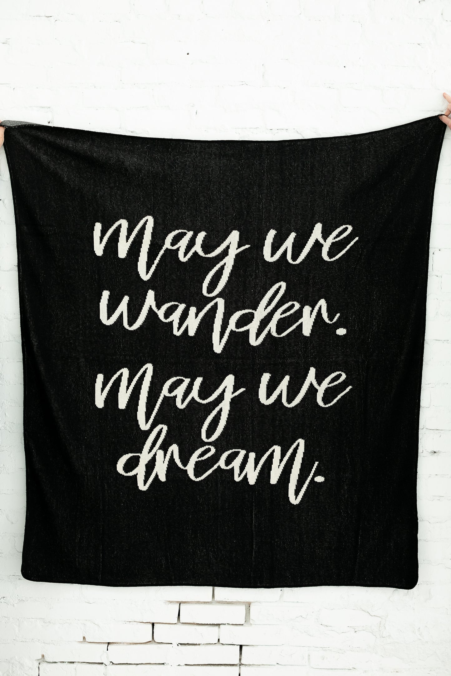 May We Wander May You Dream Recycled Cotton Throw | Made in USA