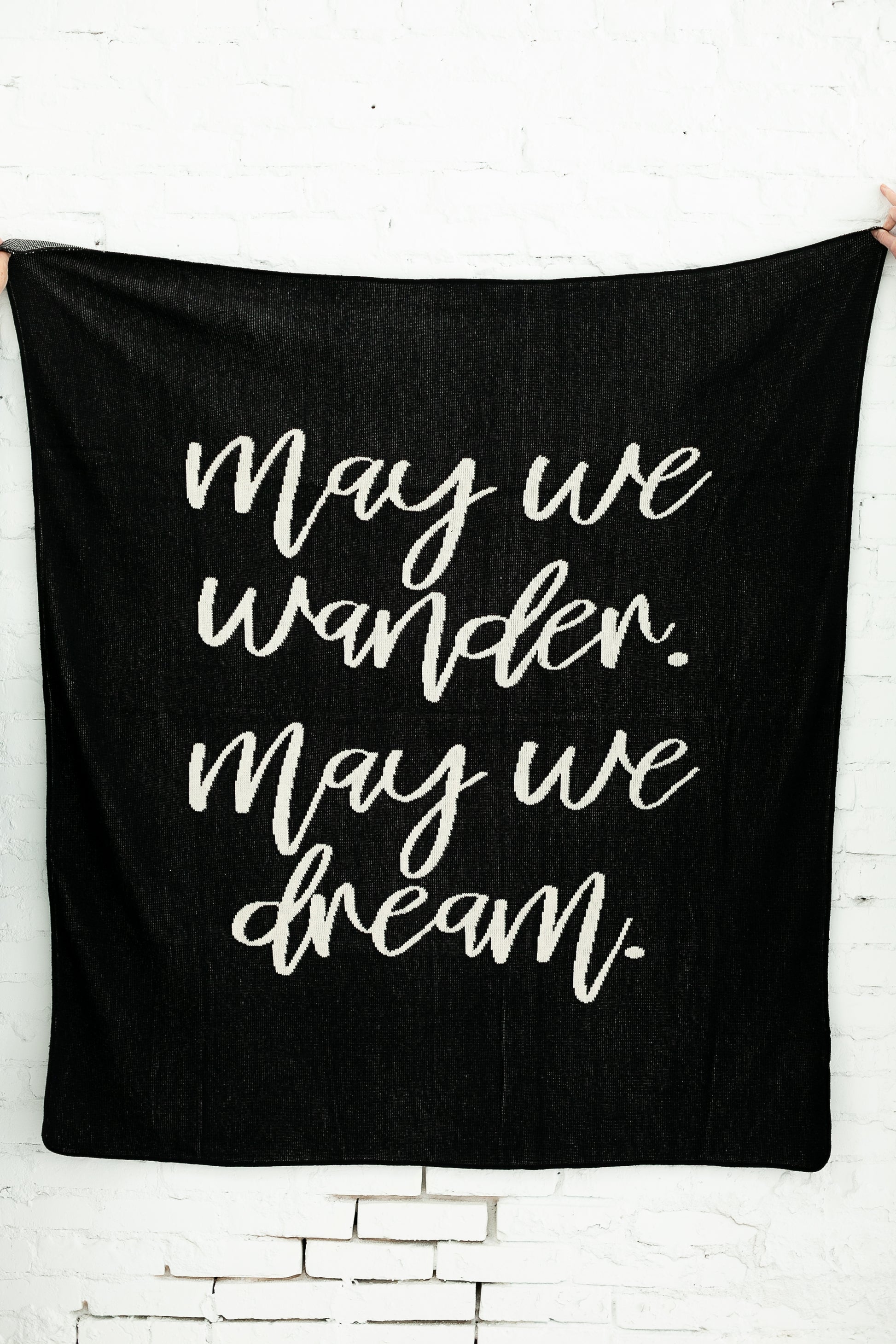 May We Wander May You Dream Recycled Cotton Throw | Made in USA
