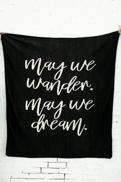 May We Wander May You Dream Recycled Cotton Throw | Made in USA