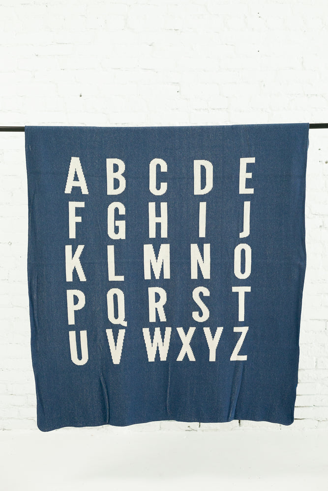 
                  
                    Load image into Gallery viewer, Made in the USA | Recycled Cotton Blend  ABC Throw Blanket
                  
                
