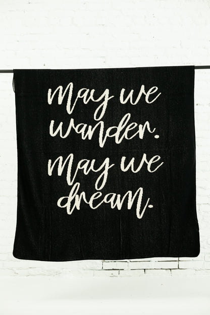 May We Wander May You Dream Recycled Cotton Throw | Made in USA