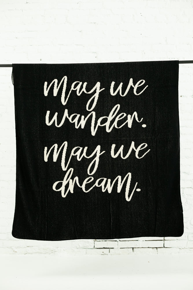 
                  
                    Load image into Gallery viewer, Made in the USA | Recycled Cotton Blend  May We Wander May You Dream Throw Blanket
                  
                