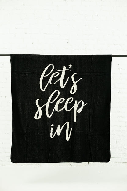 Let's Sleep In Recycled Cotton Throw Blanket | Made in USA