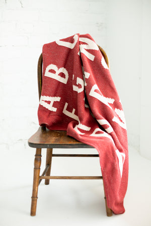 
                  
                    Load image into Gallery viewer, Made in the USA | Recycled Cotton Blend  ABC Throw Blanket
                  
                