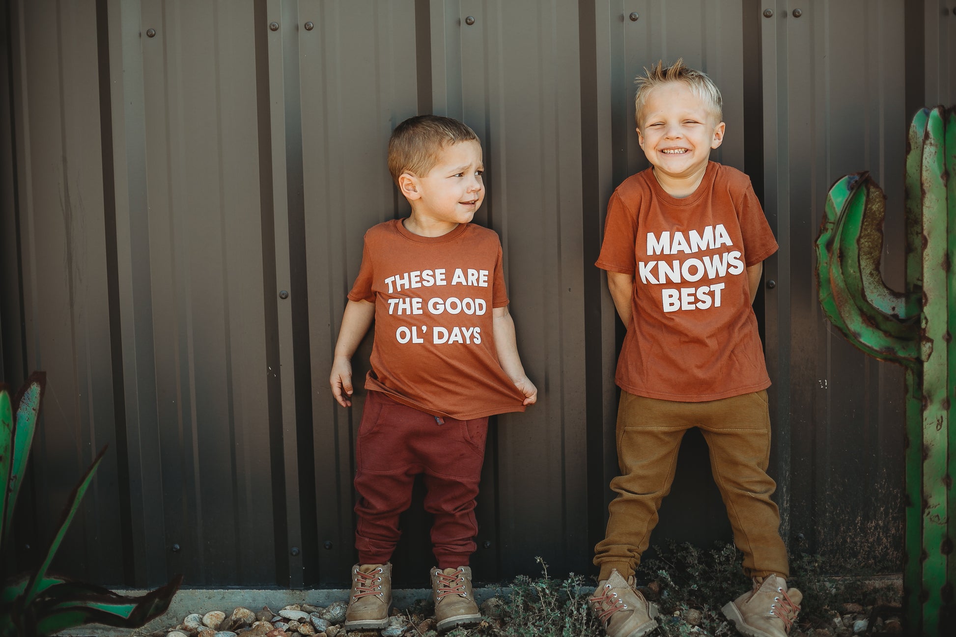 Made in the USA | Mama Knows Best Kid S/S Crewneck Tee - Sunburn