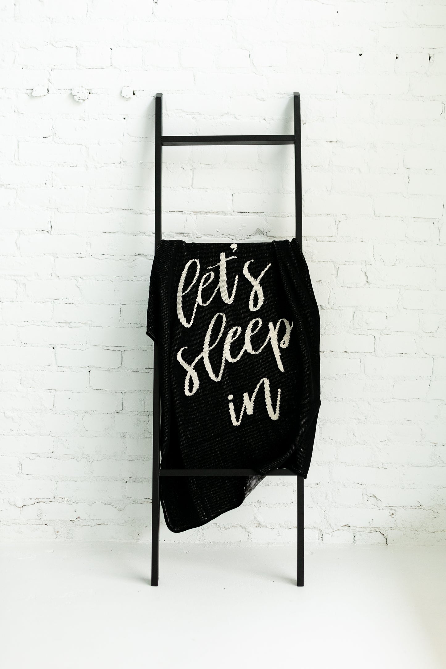 Let's Sleep In recycled cotton throw blanket by Modern Burlap