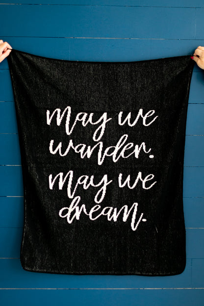 May We Wander May You Dream Recycled Cotton Throw | Made in USA