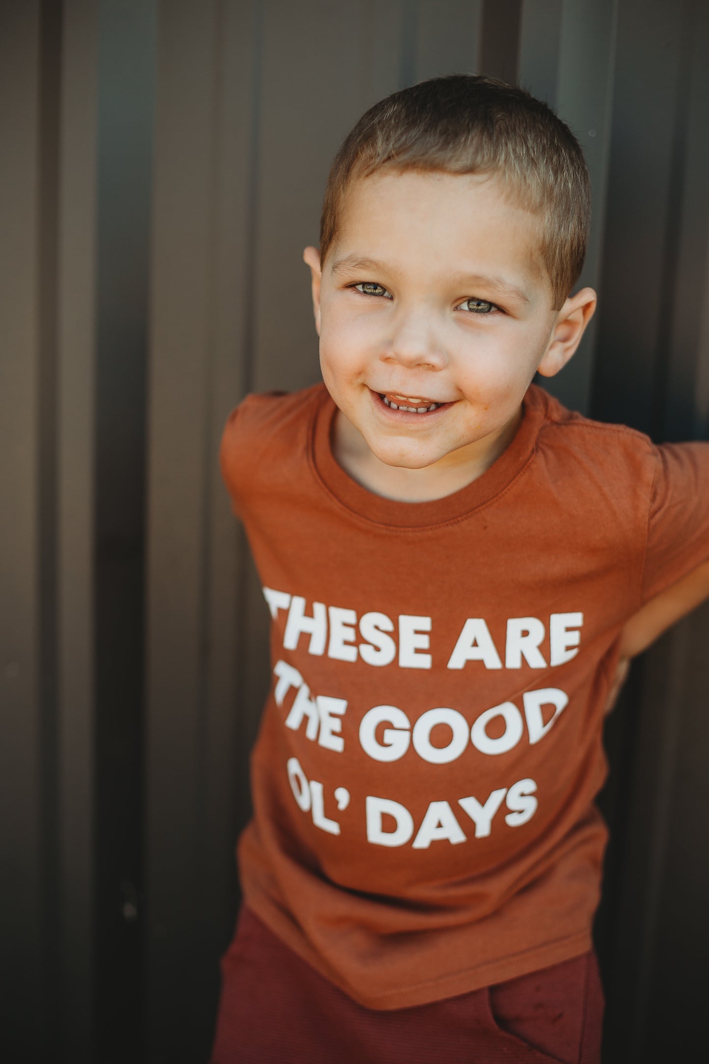 Made in the USA | These Are The Good Ol' Days Kid S/S Crewneck Tee - Sunburn