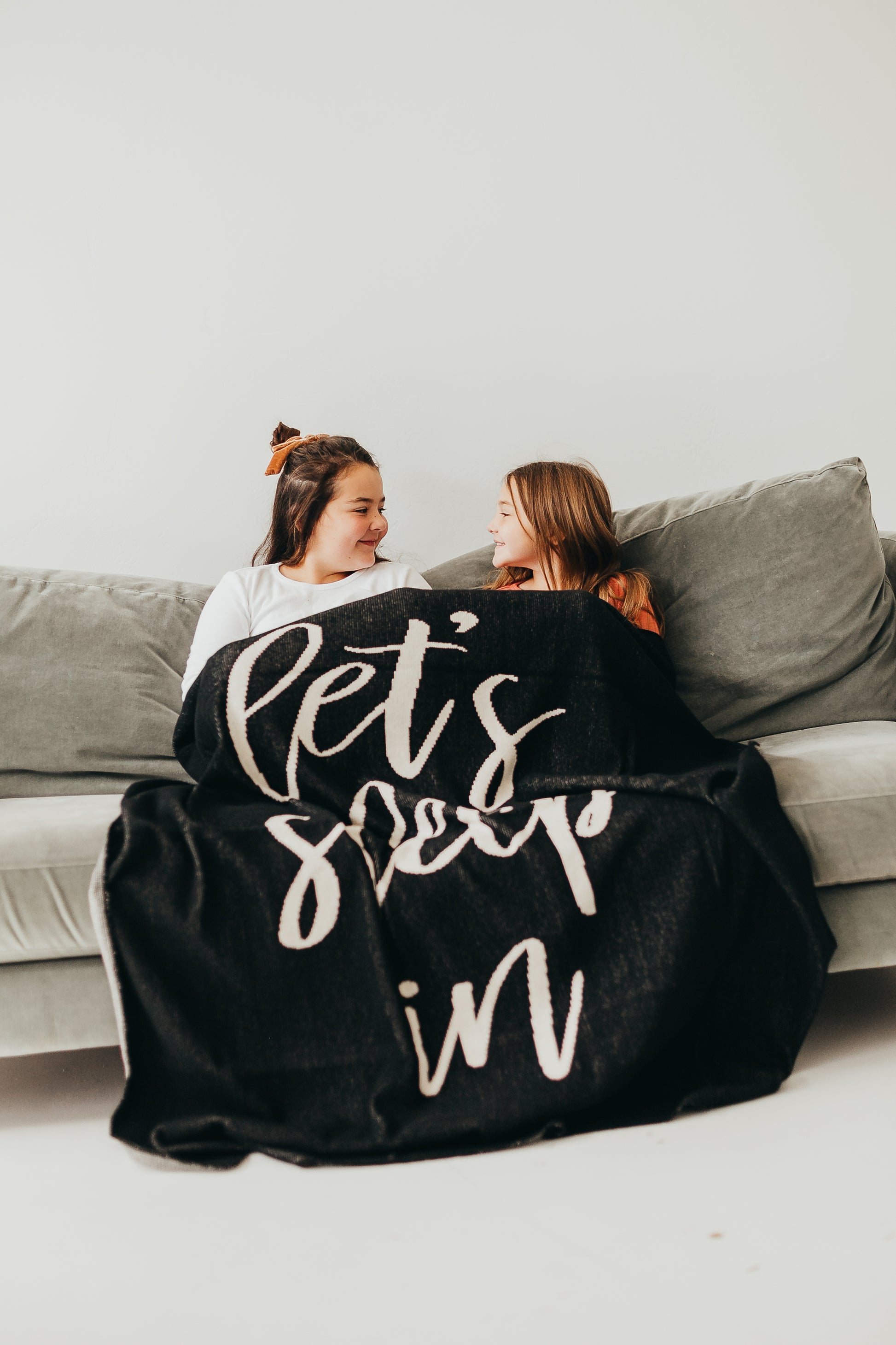Let's Sleep In Recycled Cotton Throw Blanket | Made in USA