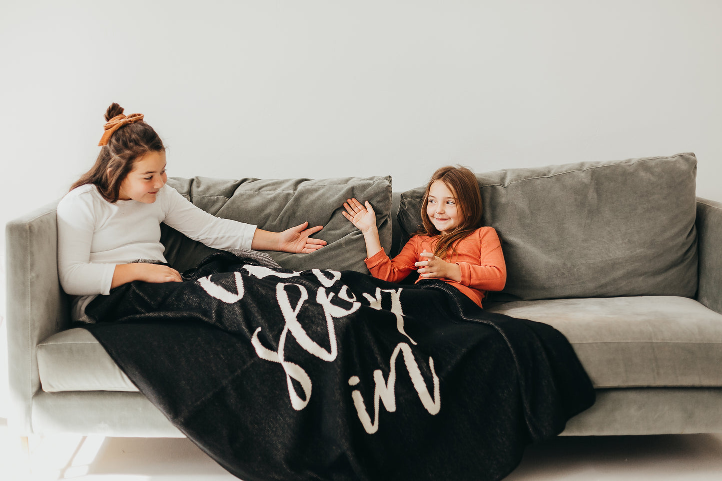Let's Sleep In Recycled Cotton Throw Blanket | Made in USA