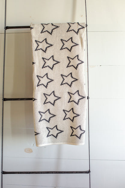 Stars Recycled Cotton Throw Blanket | Made in USA