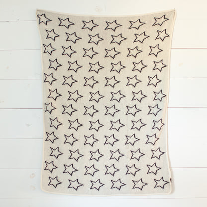 Stars Recycled Cotton Throw Blanket | Made in USA