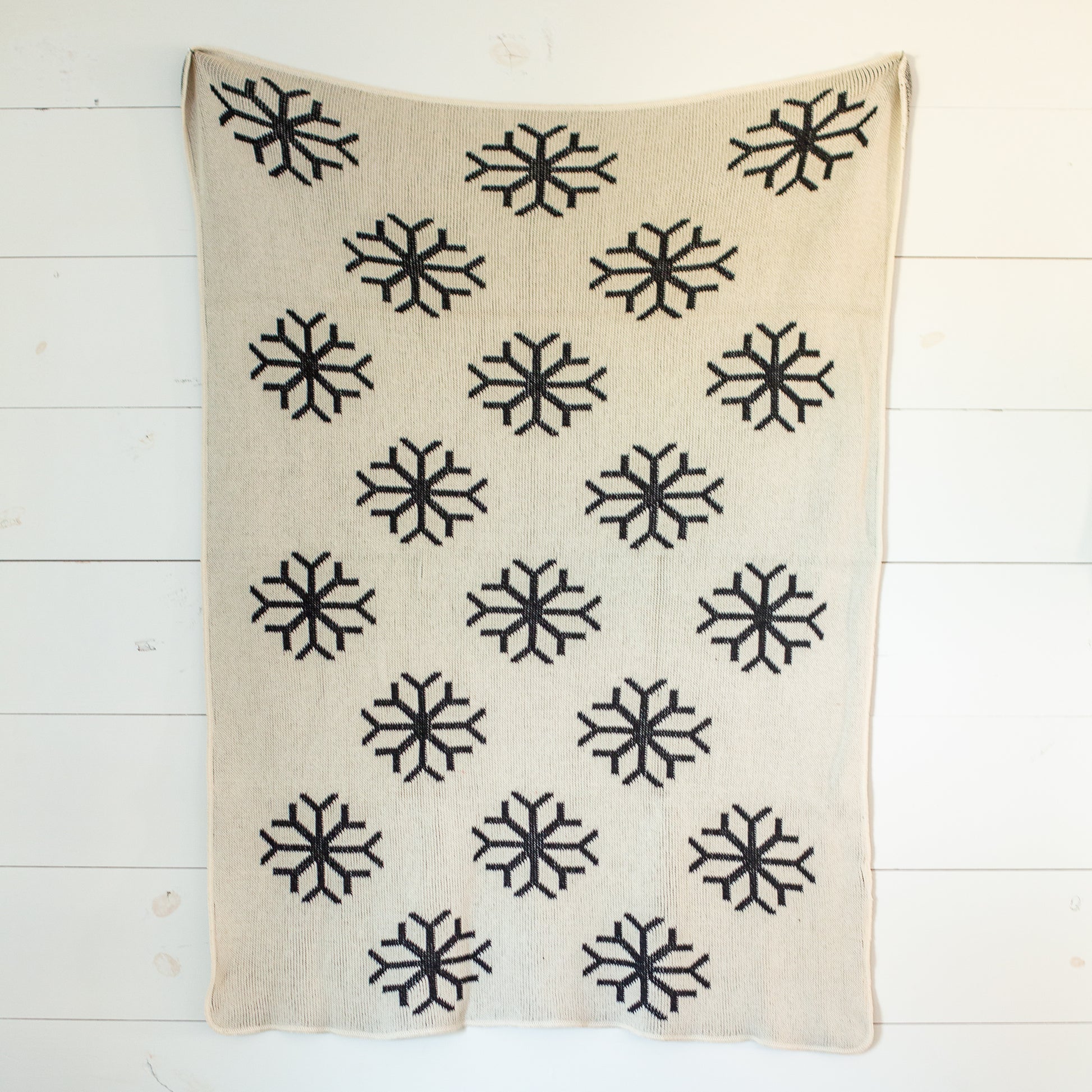 Snowflake recycled cotton throw blanket by Modern Burlap