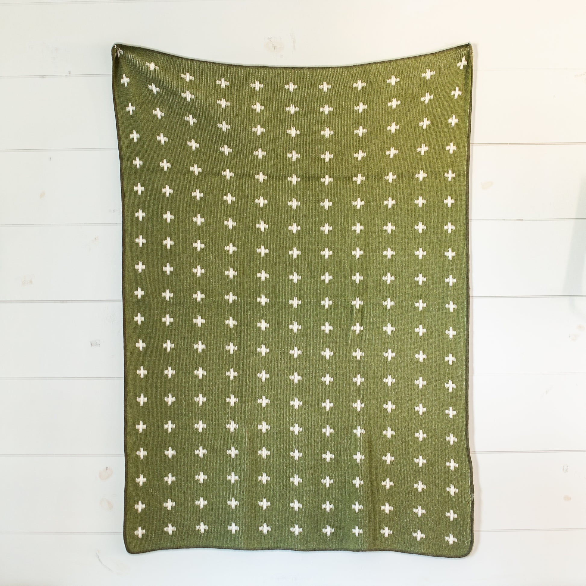 Mini Swiss Cross recycled cotton blanket by Modern Burlap