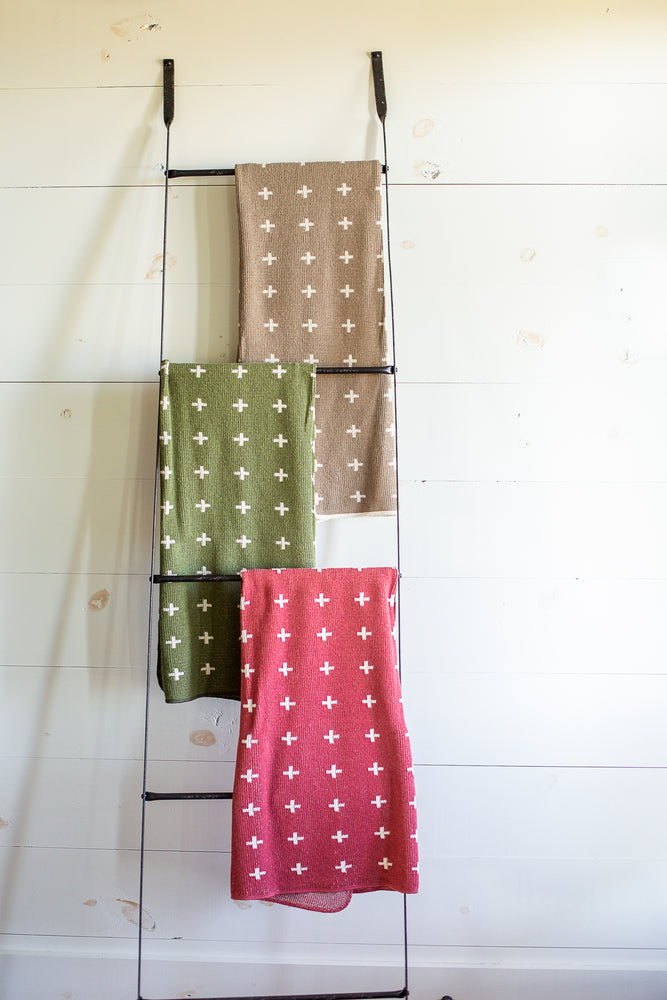 
                  
                    Load image into Gallery viewer, Made in the USA | Recycled Cotton Blend Throw Blanket | Mini Swiss Cross
                  
                