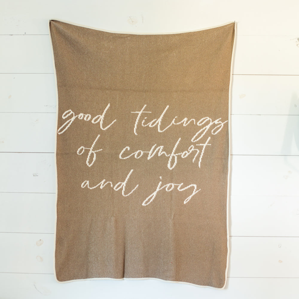 
                  
                    Load image into Gallery viewer, Made in the USA | Recycled Cotton Blend Good Tidings of Comfort and Joy Throw Blanket
                  
                
