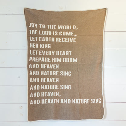 Joy to the World Recycled Cotton Throw Blanket | Made in USA