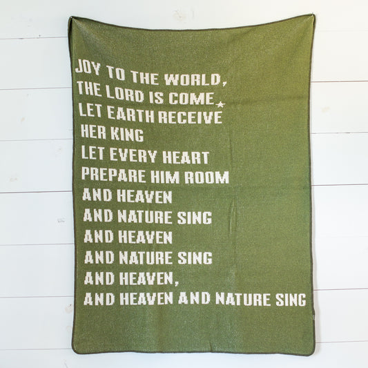 Joy to the World Recycled Cotton Throw Blanket | Made in USA