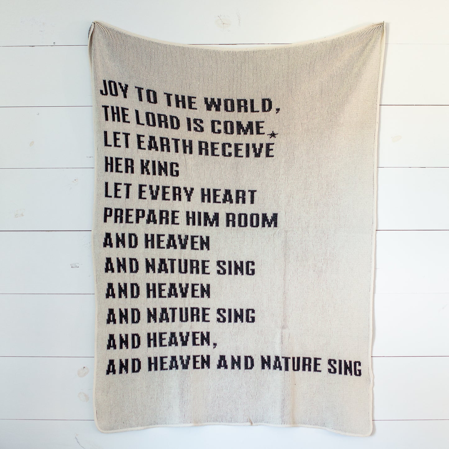 Joy to the World Recycled Cotton Throw Blanket | Made in USA