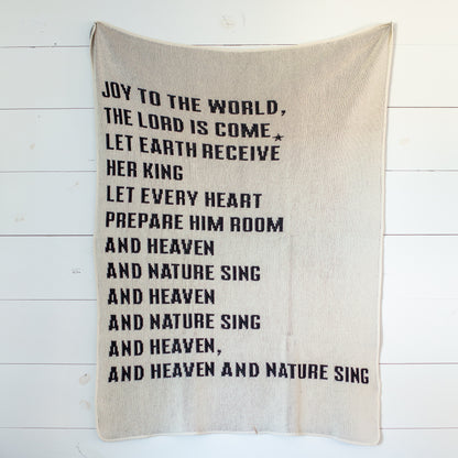 Joy to the World Recycled Cotton Throw Blanket | Made in USA