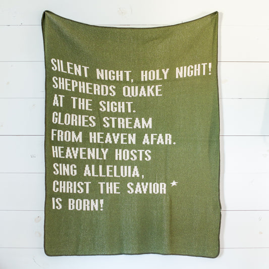 Silent Night Recycled Cotton Throw Blanket | Made in USA