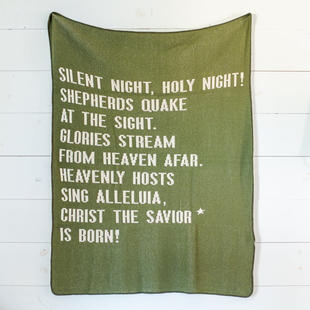 Made in the USA | Recycled Cotton Blend Silent Night Block Throw Blanket