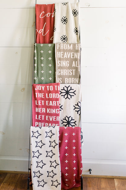 Joy to the World Recycled Cotton Throw Blanket | Made in USA