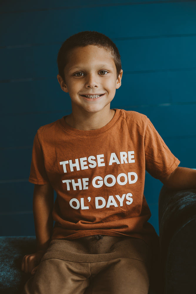 Made in the USA | These Are The Good Ol' Days Kid S/S Crewneck Tee - Sunburn