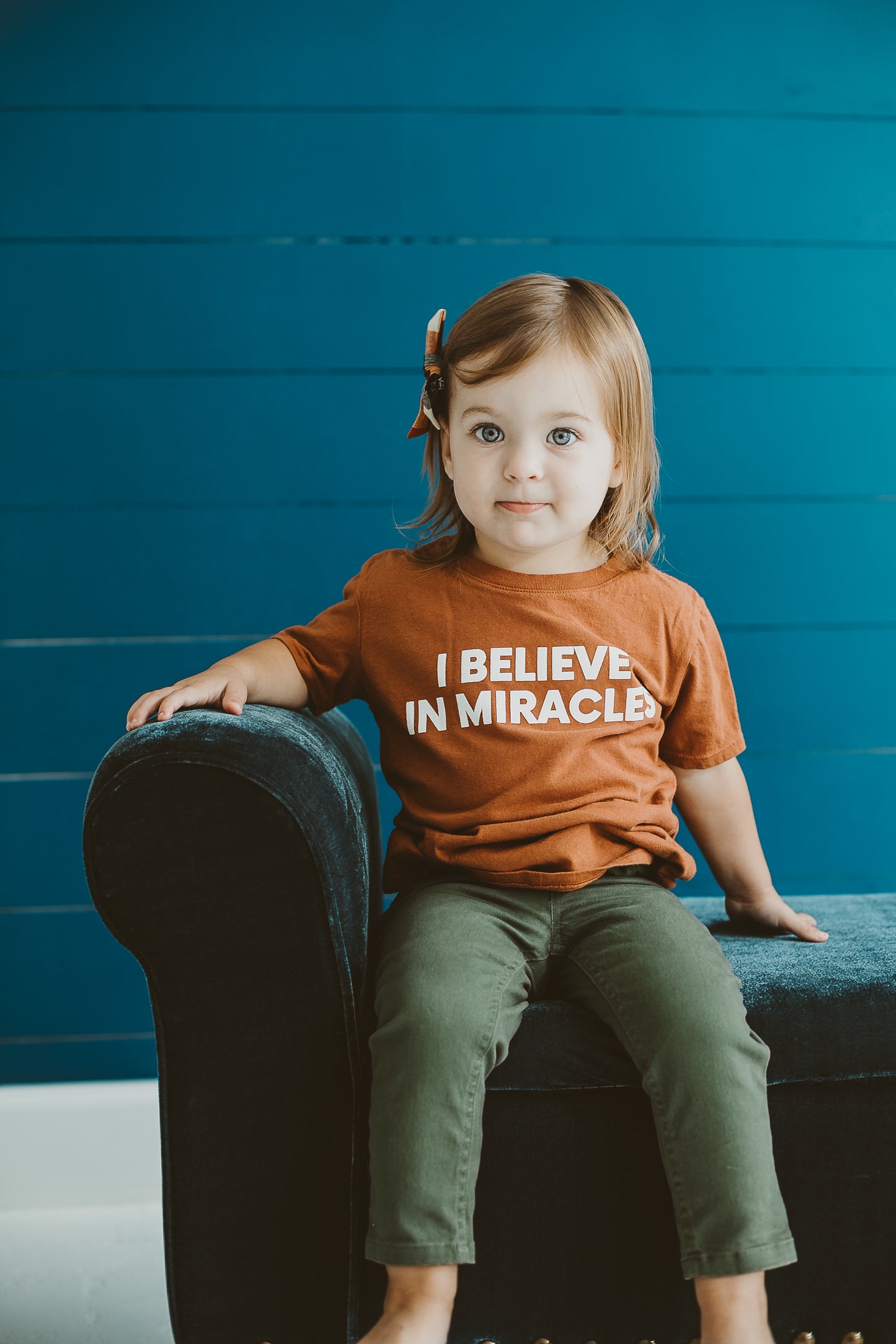 Made in the USA TEE FOR A CAUSE | I believe in miracles Kid S/S Crewneck Tee - Sunburn