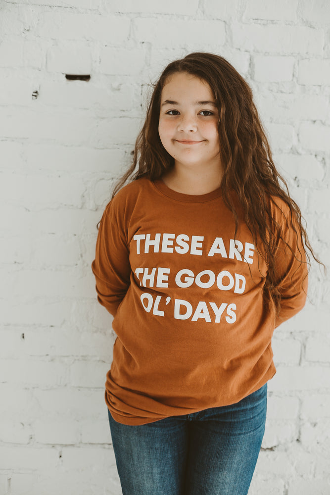 Made in the USA | These Are The Good Ol' Days Unisex L/S Crewneck Tee - Sunburn