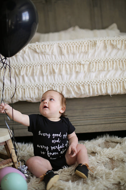 James 1:17 Organic Short Sleeve Bodysuit | GOTS Certified Organic Cotton