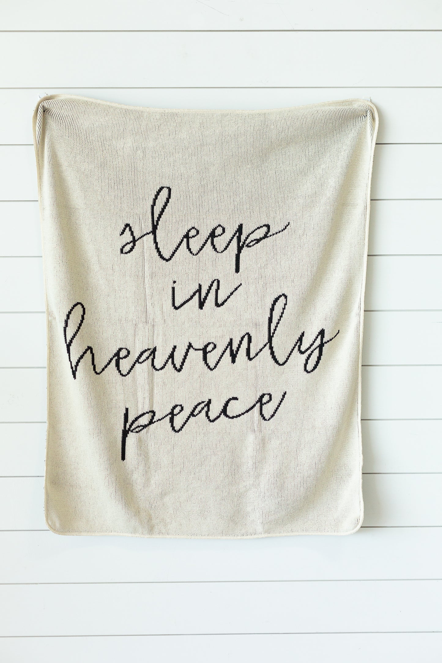 Sleep in Heavenly Peace recycled cotton throw blanket by Modern Burlap