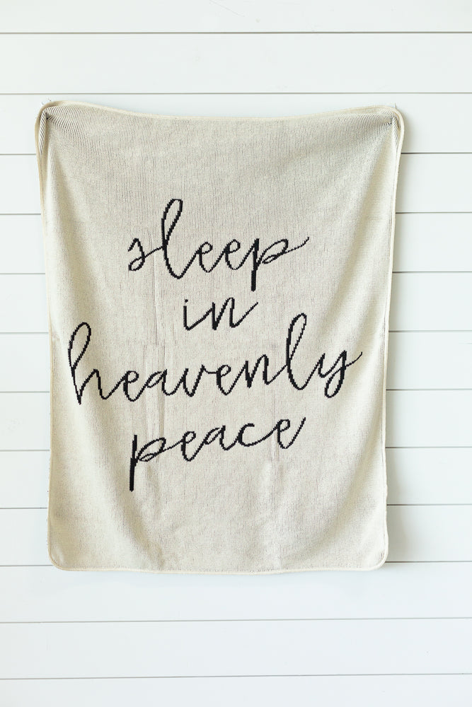 Made in the USA | Recycled Cotton Blend Sleep in heavenly peace Throw Blanket