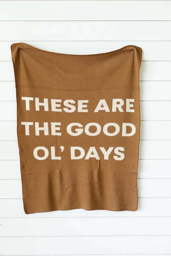 
                  
                    Load image into Gallery viewer, Made in the USA | Recycled Cotton Blend These are the Good ol’ Days Throw Blanket
                  
                