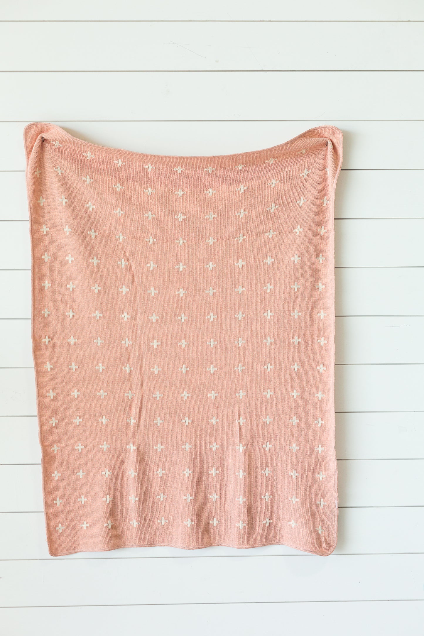 Modern Burlap Mini Swiss Cross recycled cotton throw