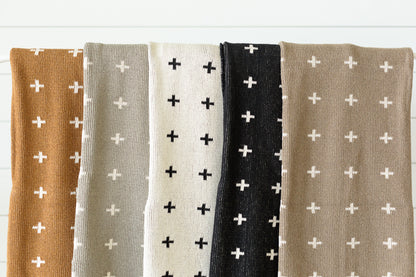 Modern Burlap Mini Swiss Cross home throw blanket