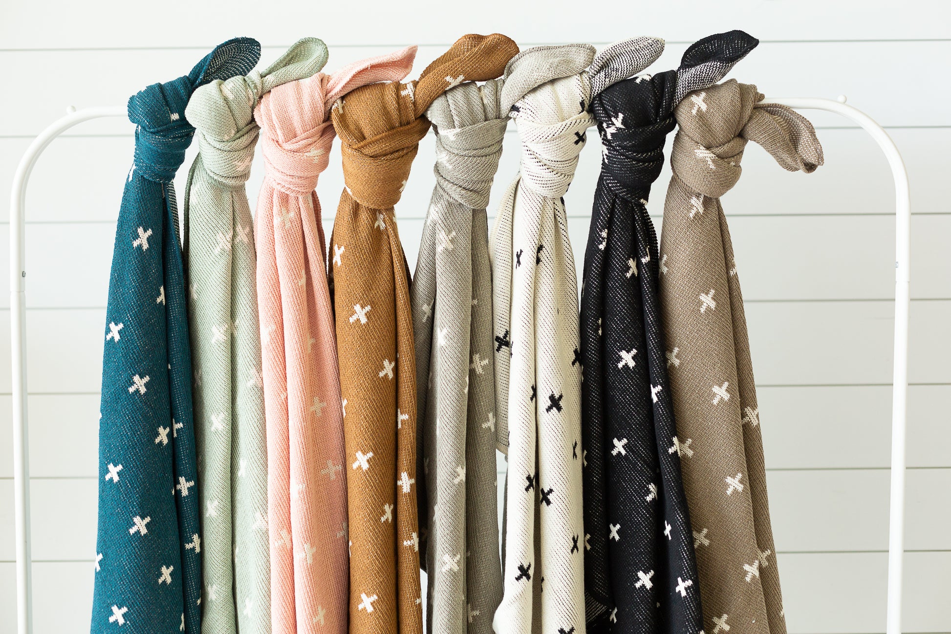 Modern Burlap Mini Swiss Cross heritage blanket
