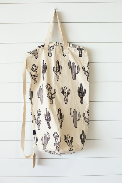 Cotton Canvas Laundry Bag With Shoulder Strap - Prints