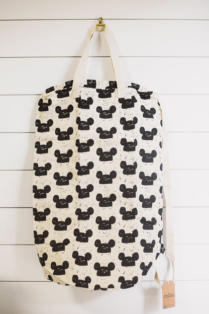 Cotton Canvas Laundry Bag With Shoulder Strap - Prints