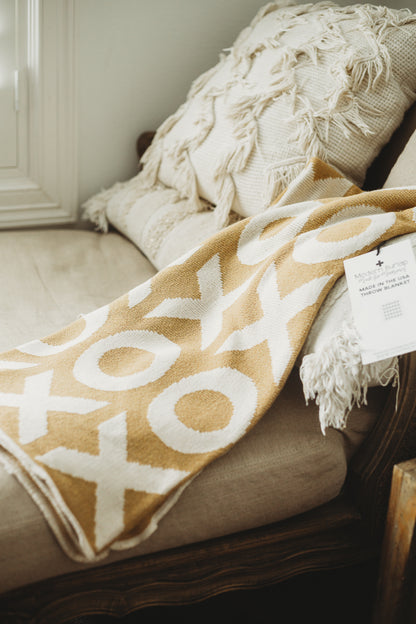 Modern Burlap XO heritage throw blanket