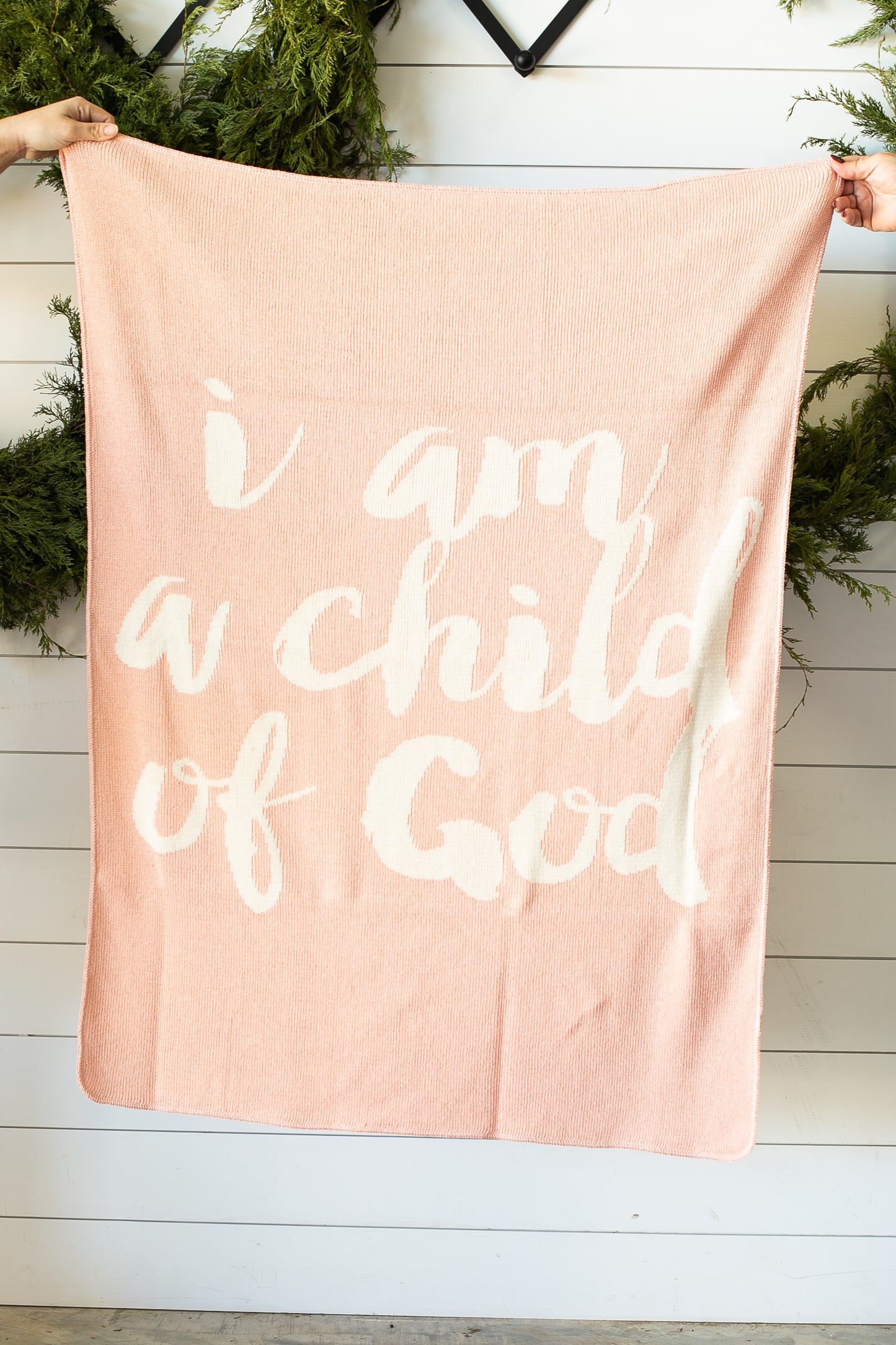 I Am a Child of God Recycled Cotton Throw Blanket | Made in USA