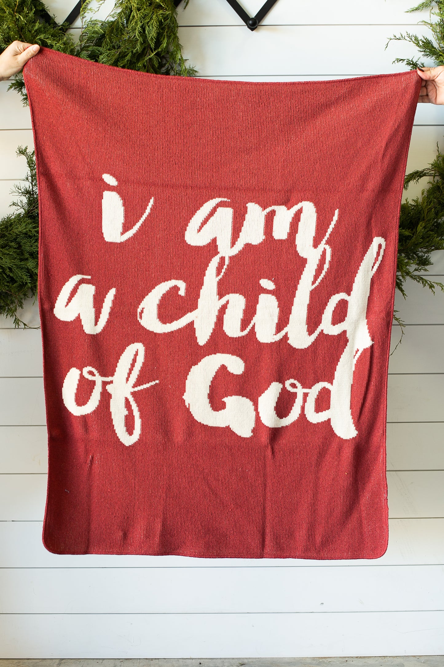 I Am a Child of God Recycled Cotton Throw Blanket | Made in USA