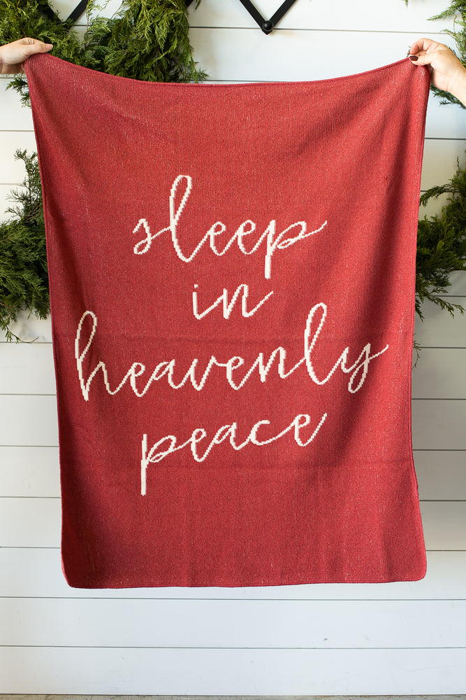 
                  
                    Load image into Gallery viewer, Made in the USA | Recycled Cotton Blend Sleep in heavenly peace Throw Blanket
                  
                