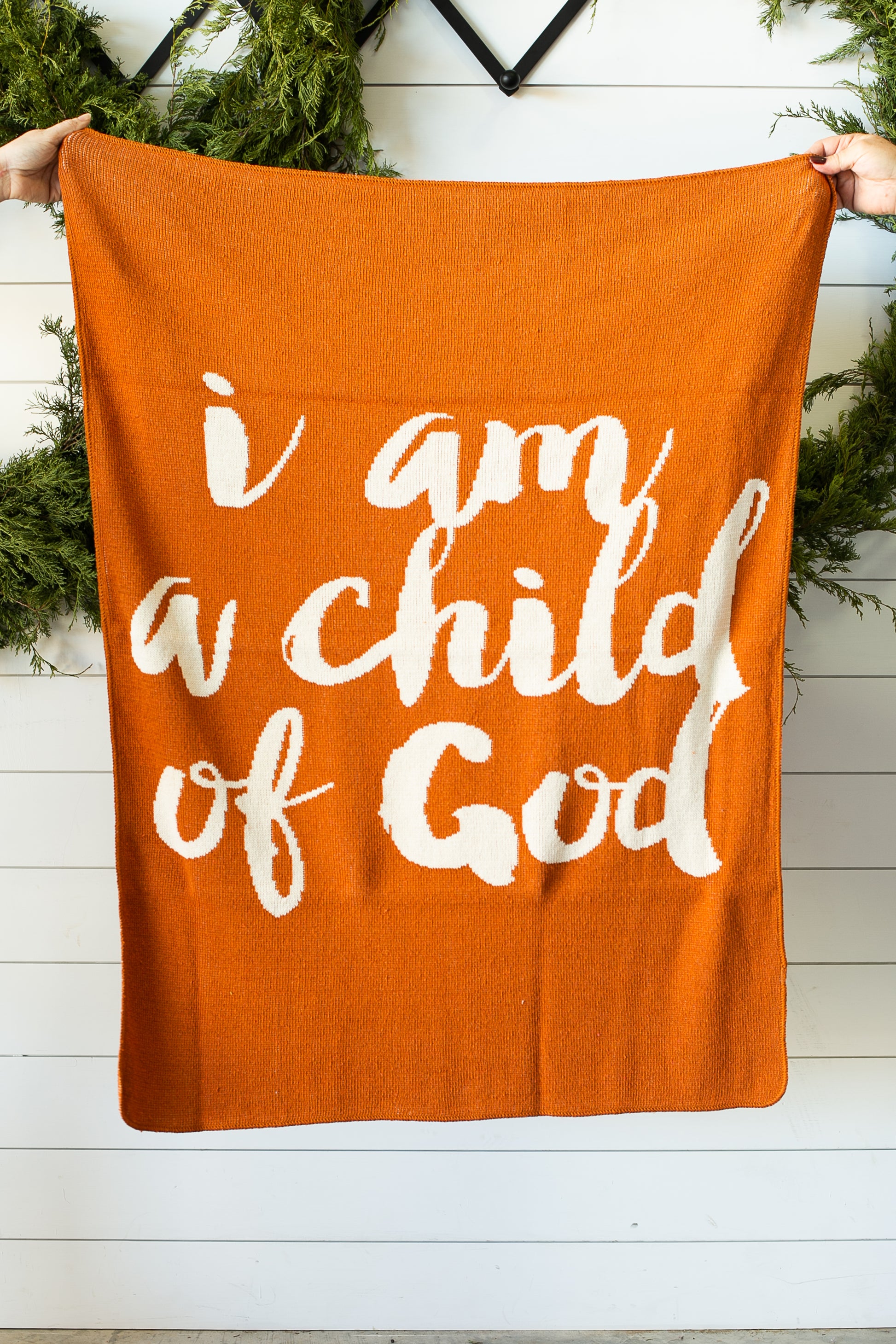 I Am a Child of God Recycled Cotton Throw Blanket | Made in USA