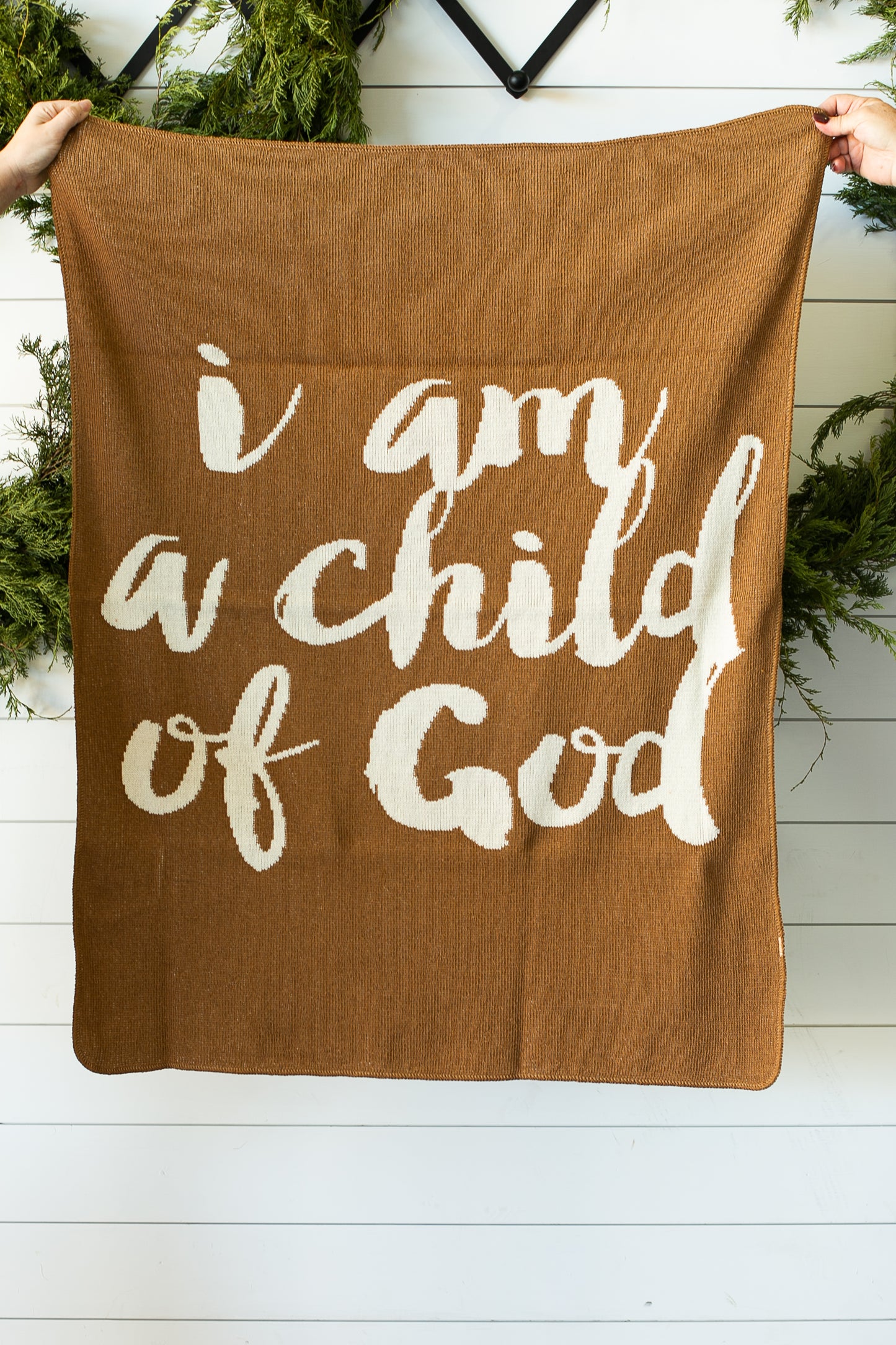 I Am a Child of God Recycled Cotton Throw Blanket | Made in USA