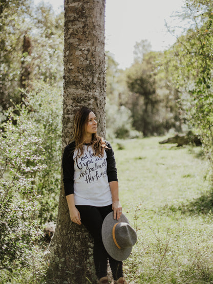 Raglan Tee -  God has you in the palm of His hand Isaiah 49:16