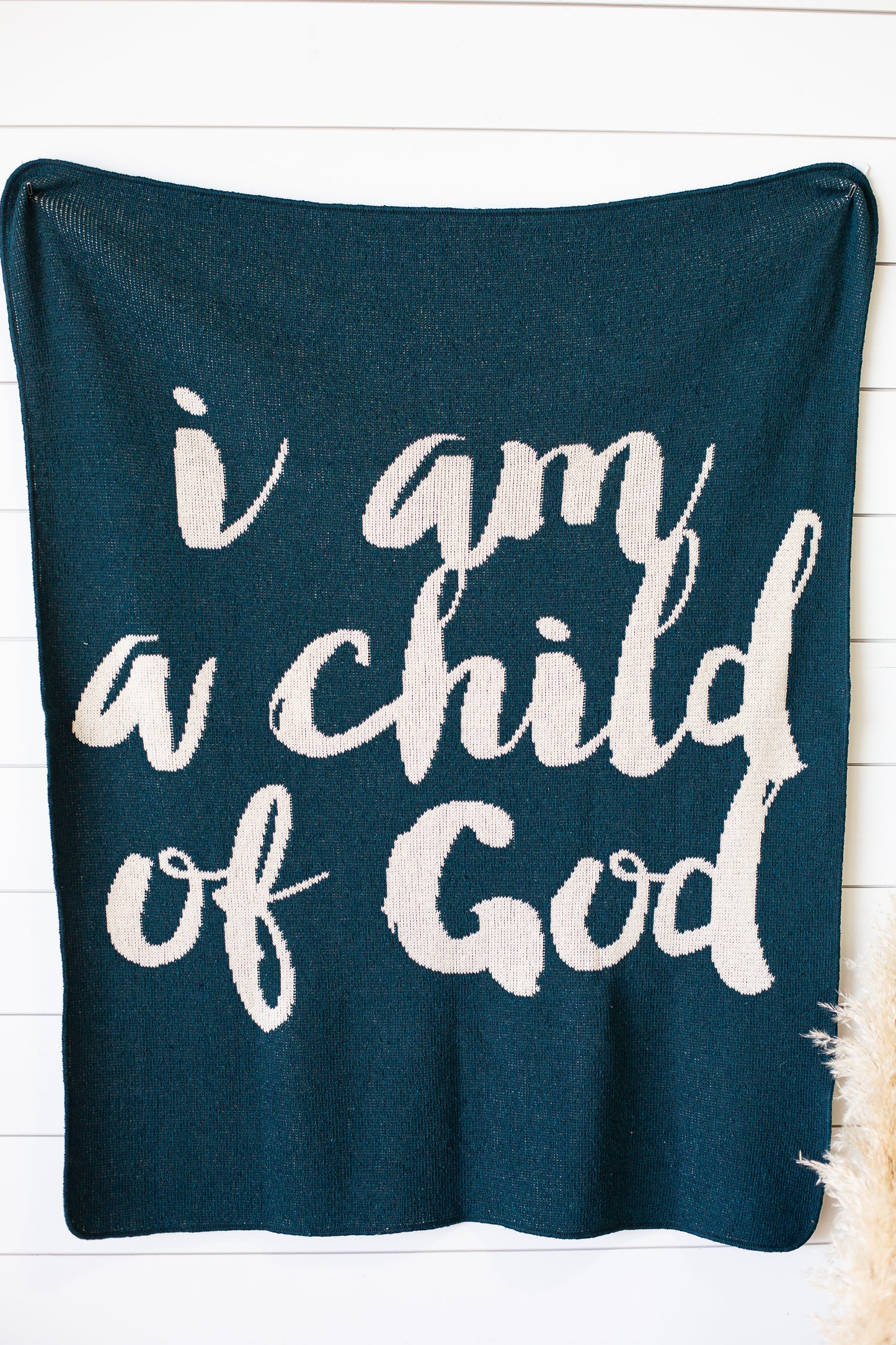 I Am a Child of God Recycled Cotton Throw Blanket | Made in USA