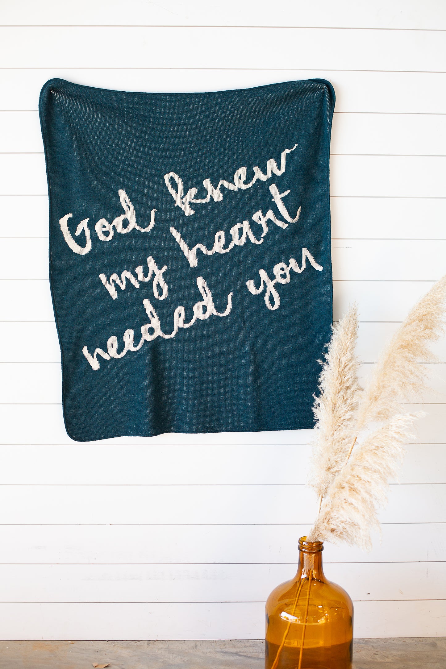 Made in the USA | Recycled Cotton Blend  God knew my heart needed you Throw Blanket